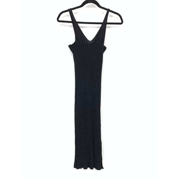 Antonia Erre Dresses & Skirts - Antonia Erre Bodycon Ribbed Knit Midi Dress Womens Size XS Black Sleeveless